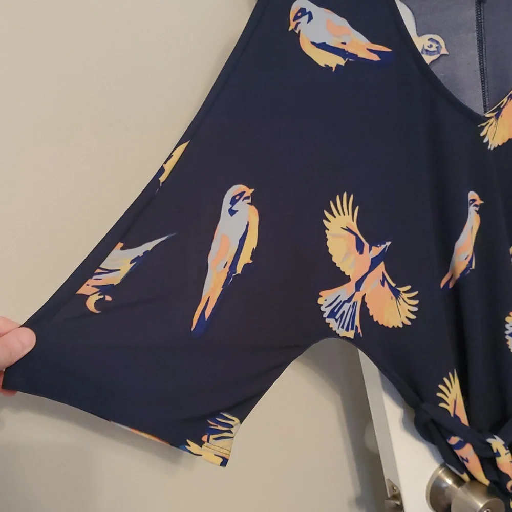 Anthropologie Deletta Fly Away Bird Navy Tunic - Picture 9 of 11